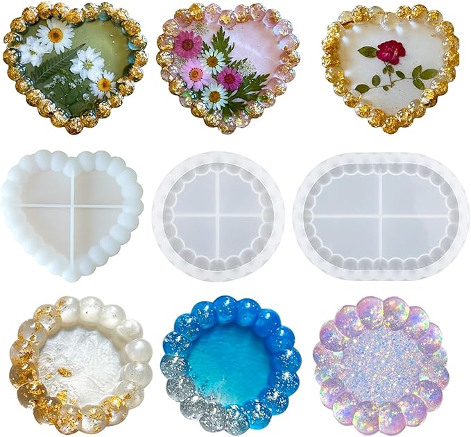 Resin Craft Supplies - Moldes de Silicone para Bandejas de
