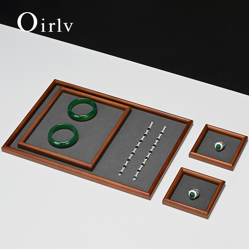 Wood Ring Blank - Oirlv Bandeja de Joias de Madeira