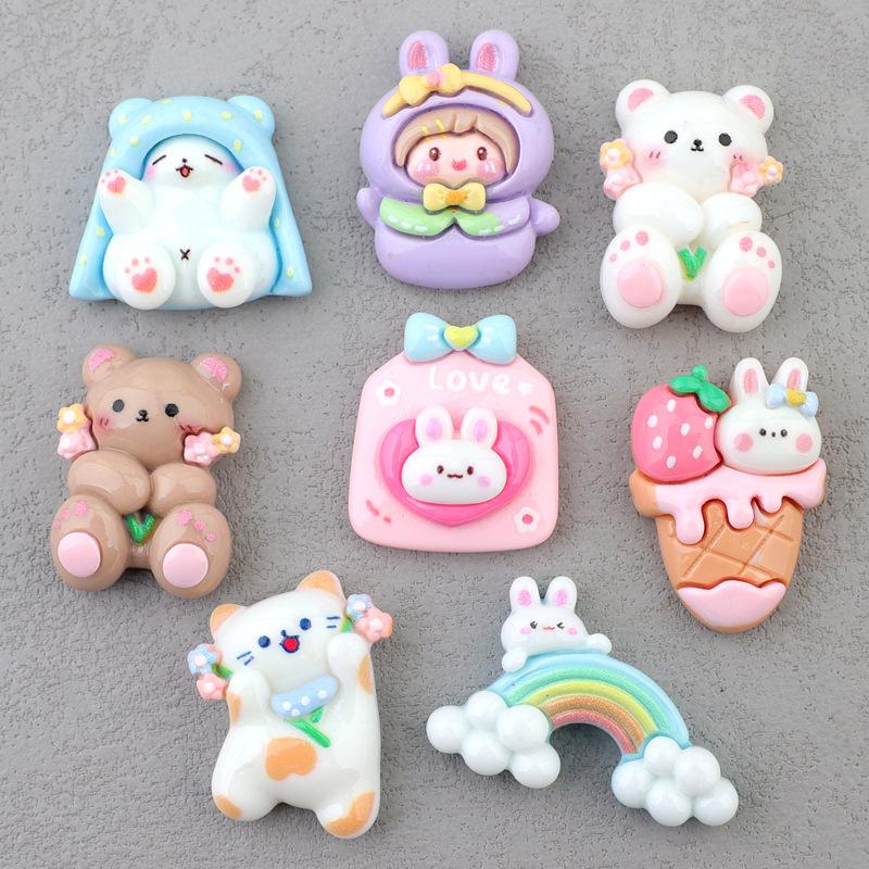 Resin Craft Supplies - 8 Peças Mini Cabochões de Resina