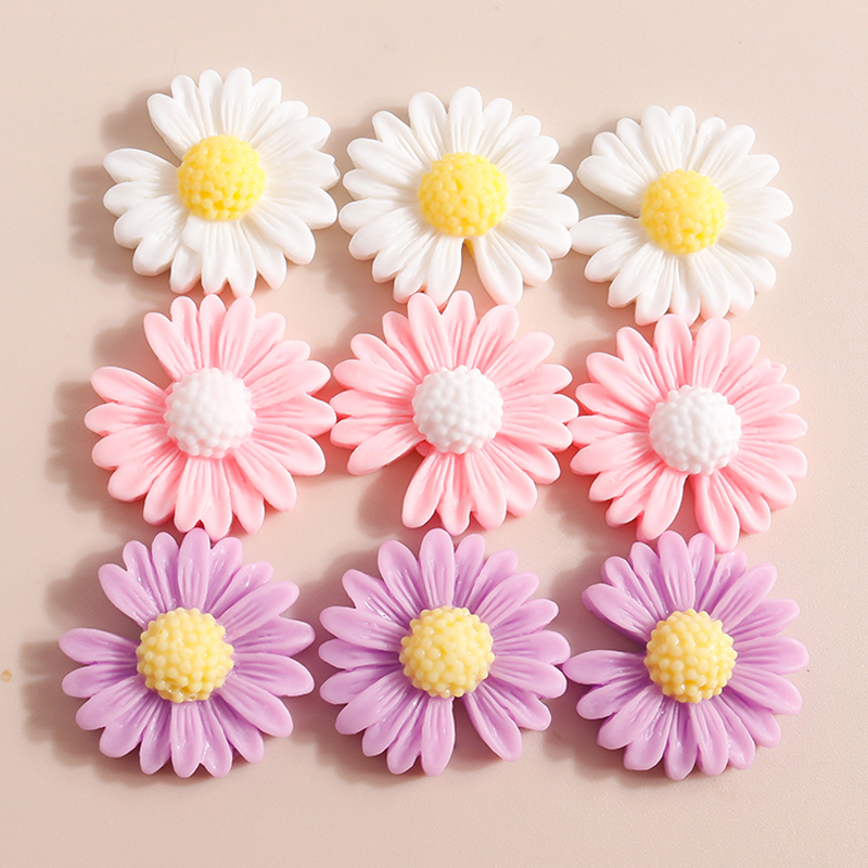 Flower Preservation Resin - Kawaii Margarida Flor Encantos, Resina Flatback